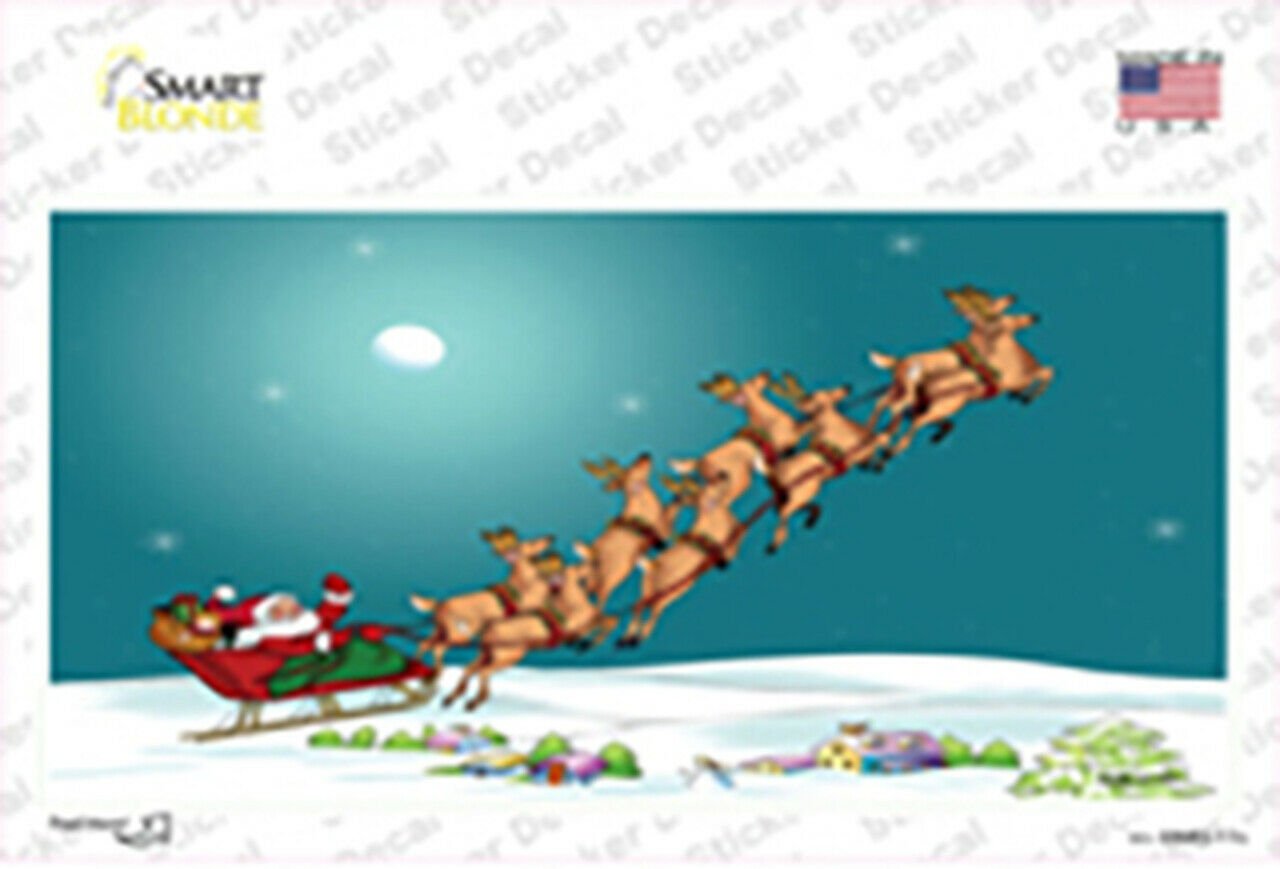 Santa and Reindeer Sticker Decal