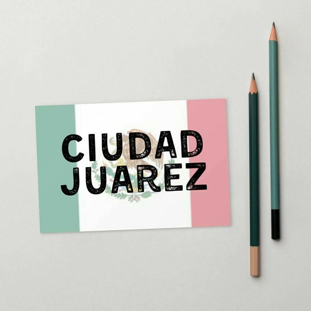 Ciudad Juarez Mexico Flag Background Standard Postcard