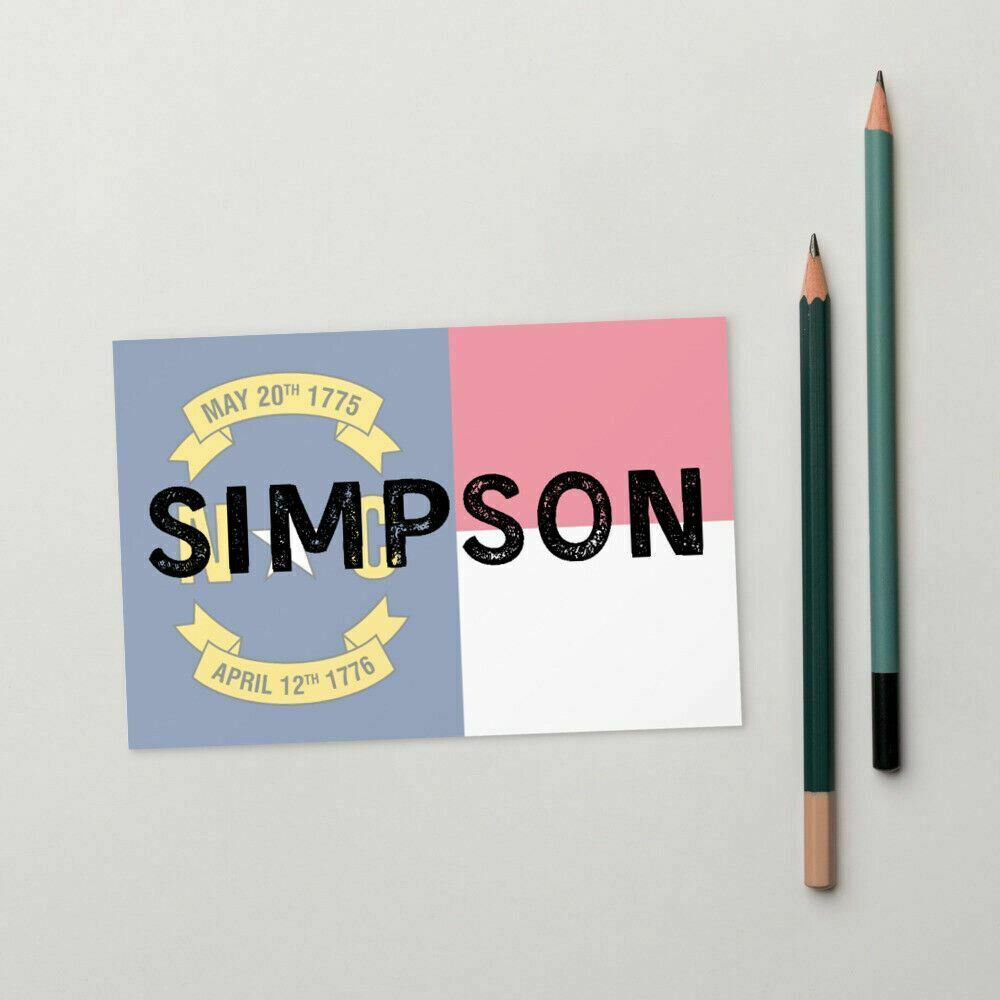 Simpson North Carolina State Flag Background Standard Postcard