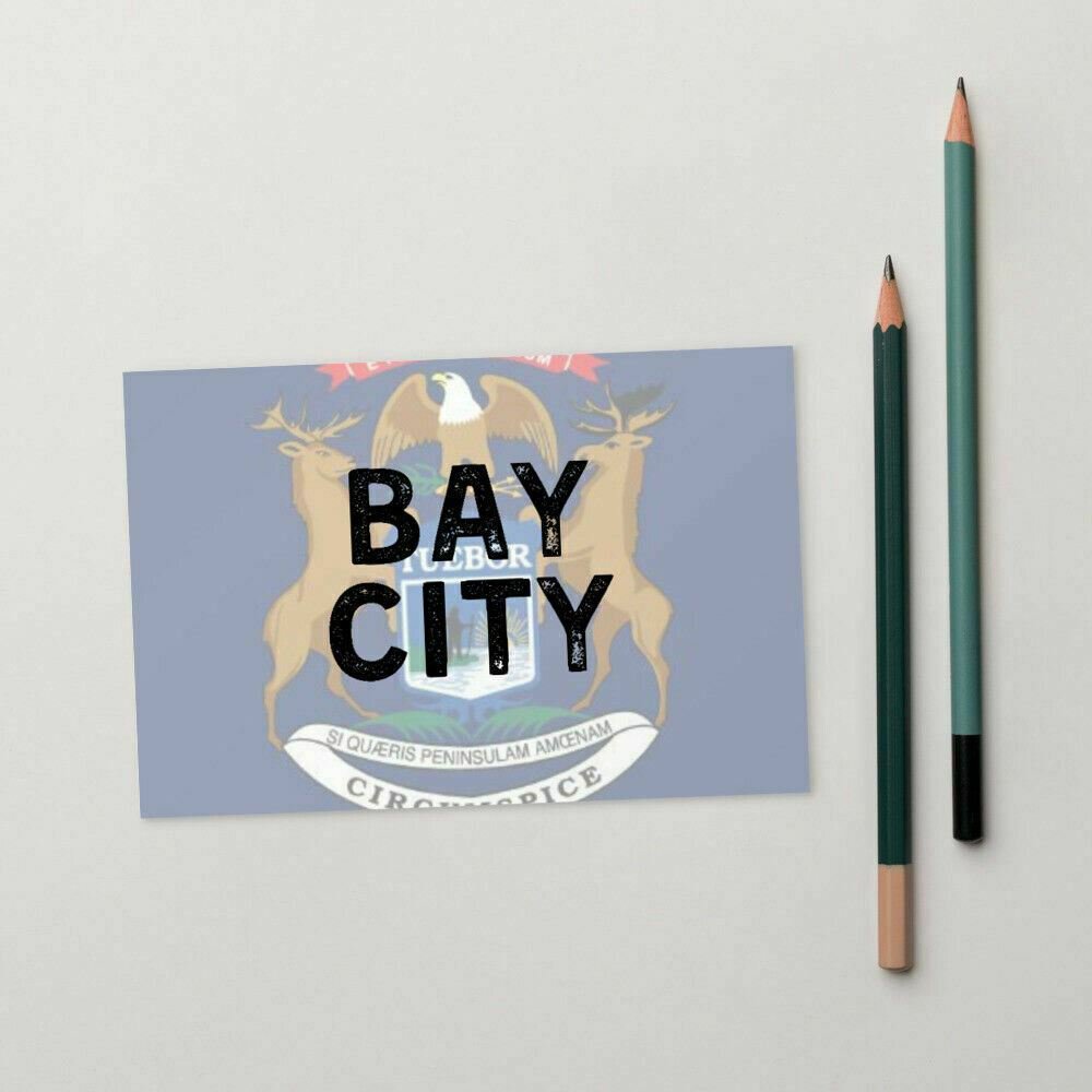 Bay City Michigan State Flag Background Standard Postcard