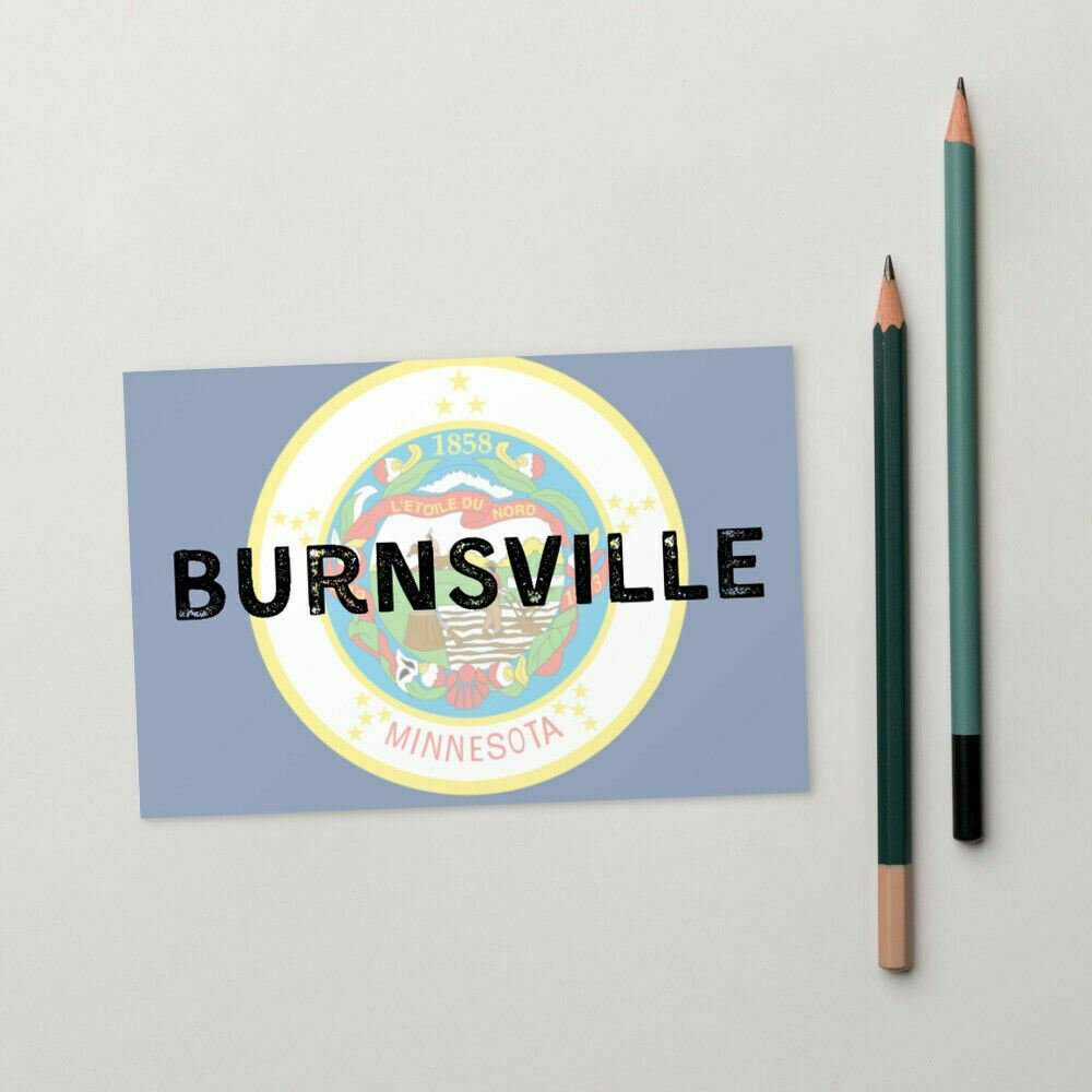 Burnsville Minnesota State Flag Background Standard Postcard