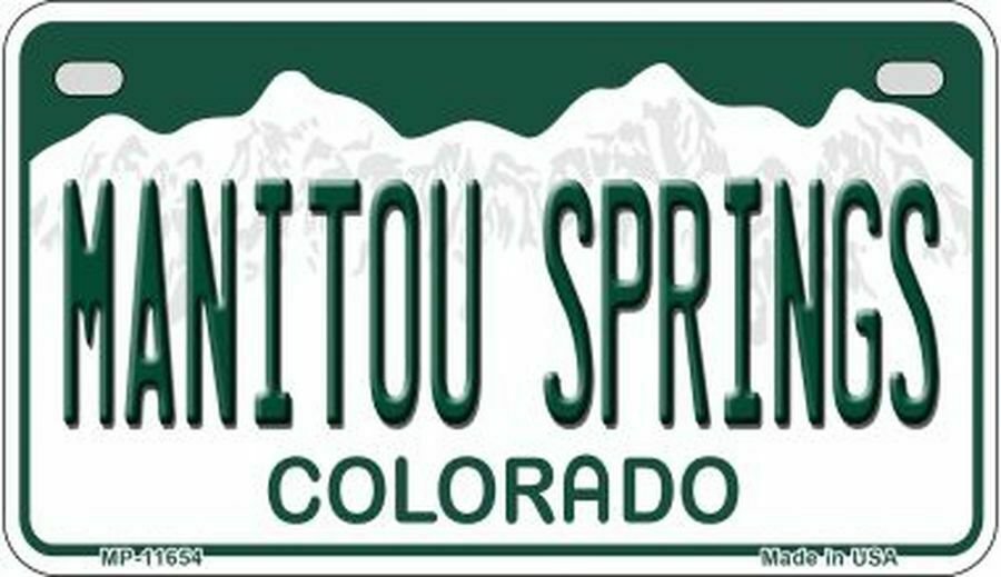 Manitou Springs Colorado State Background Novelty Motorcycle Plate