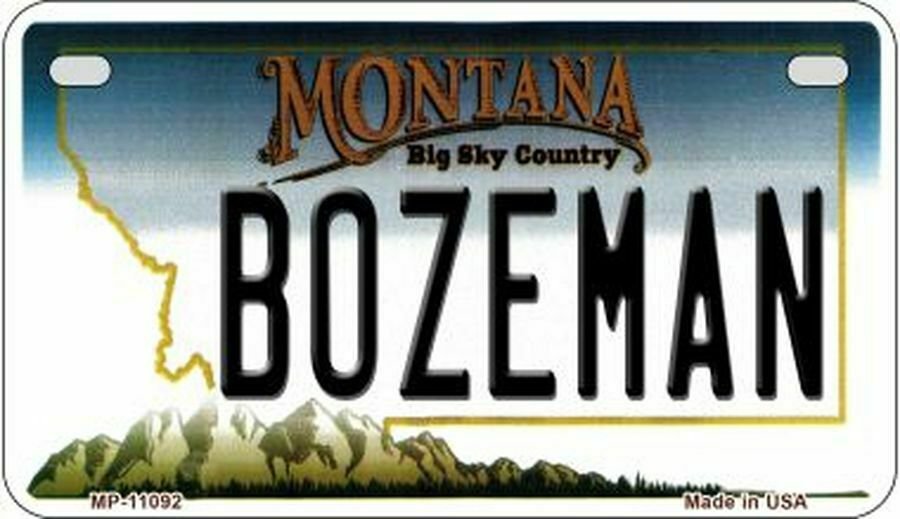 Bozeman Montana State Background Novelty Motorcycle Plate