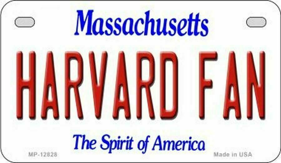 Harvard Fan Massachusetts State Background Novelty Motorcycle Plate