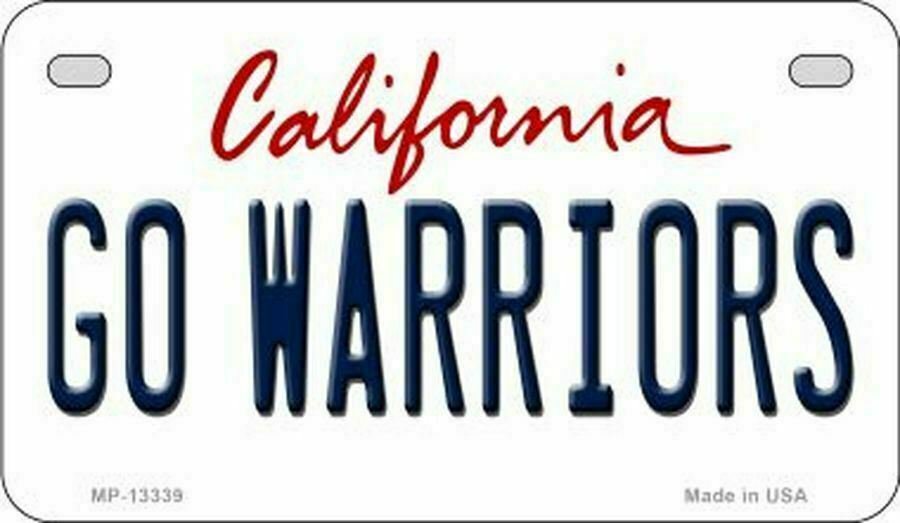 Go Warriors California State Background Novelty Motorcycle Plate