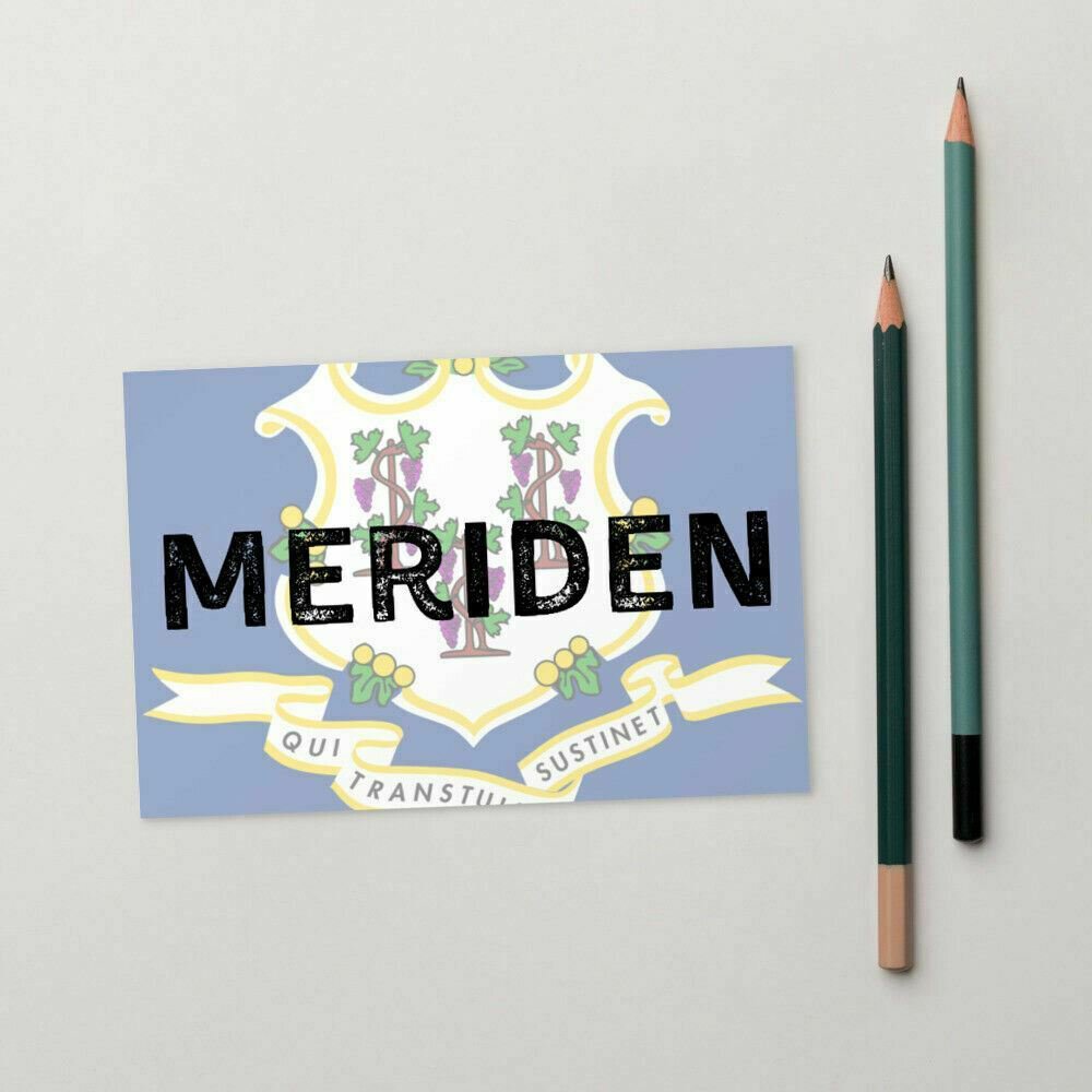 Meriden Connecticut State Flag Background Standard Postcard