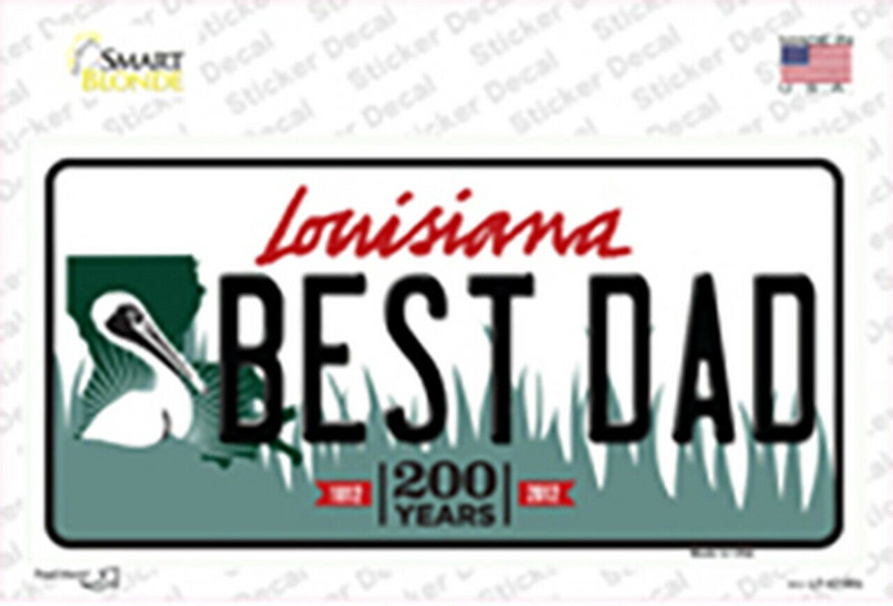 Best Dad Louisiana State Background Sticker Decal