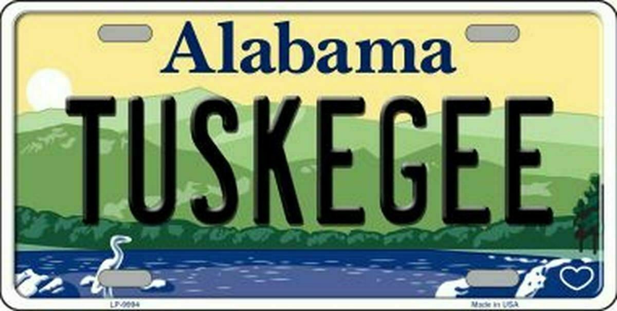 Tuskegee Alabama State Background Novelty License Plate