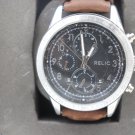 RELIC WATCH ZR15863 STAINLESS STEEL BROWN LEATHER BAND