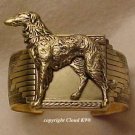 Standing Borzoi CUFF BRACELET   Russian Wolfhound  *Signed* Jewelry