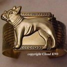 French Bulldog CUFF BRACELET  Boston Terrier *Signed* Jewelry