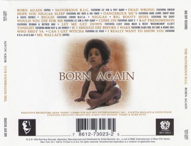 notorious b.i.g. - born again CD 1999 bad boy universal 18 tracks used 78612-73023-2