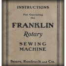 Operating Instructions Manual _Franklin Rotary Sewing Machine _Digital Download _PDF format Operating Instructions Manual _Franklin Rotary Sewing Machine _Digital Download _PDF format
