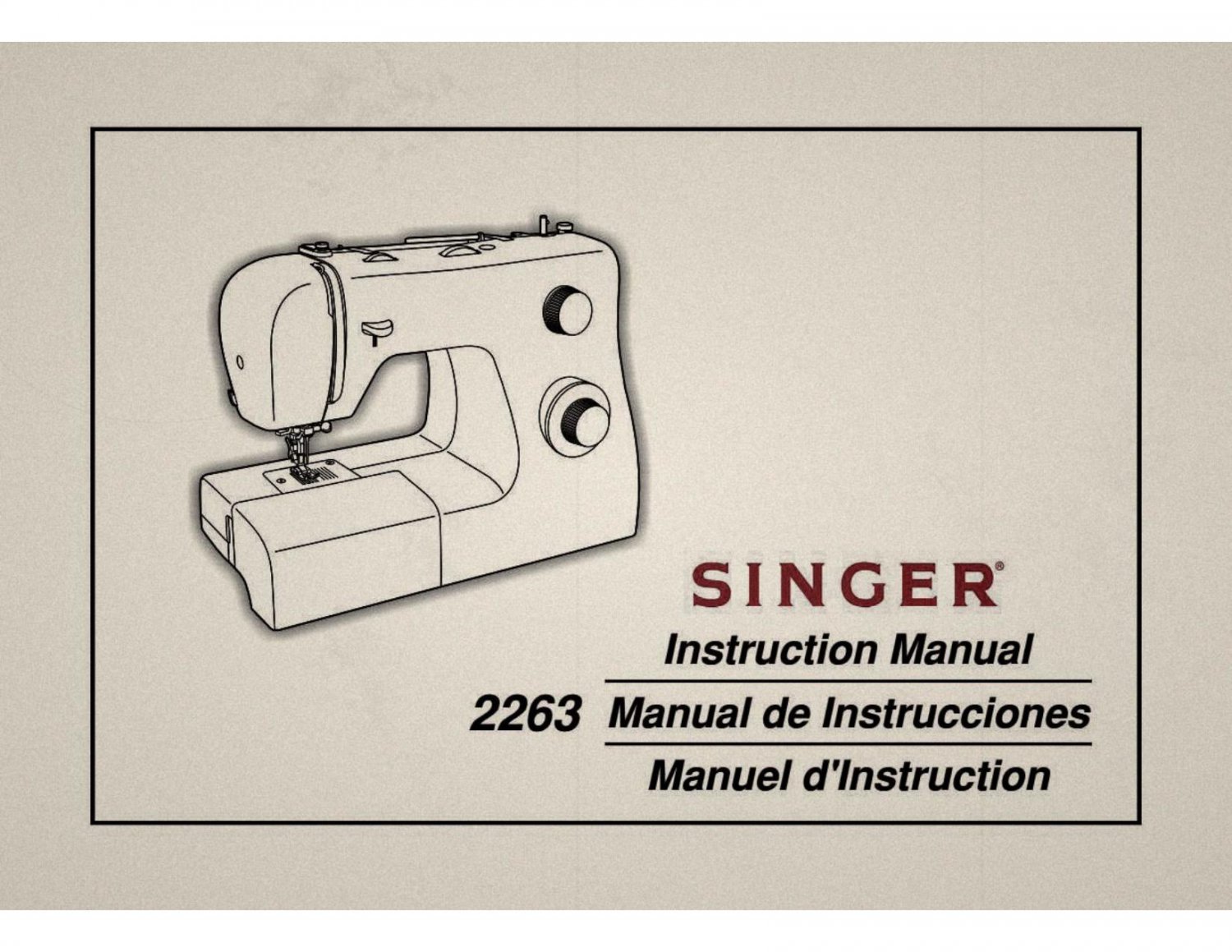 Singer  2263 _Instruction Manual _PDF format _Digital Download