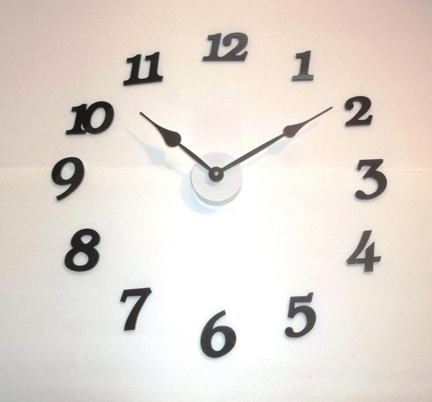 White Plastic Clock Cover (Hub) With Built In Hanger Conceals Quartz Movements