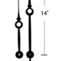 High Torque Clock Movement (Silent Sweep) Extended Shaft w/14 in. Black Sword Fancy Hands (No7)