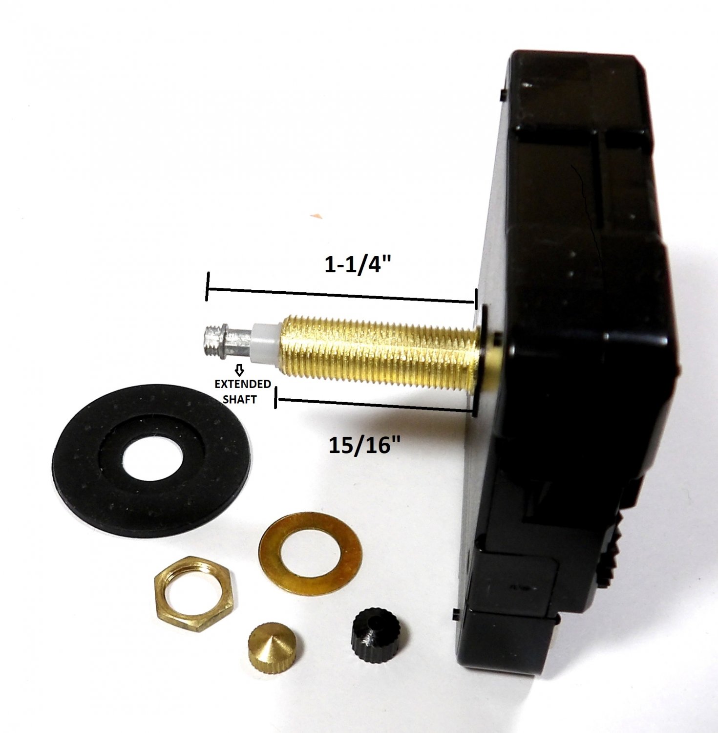 High Torque Clock Movement (Silent Sweep) Extended Shaft, Extra Long
