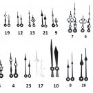 10 Sets Of Assorted Regular Clock Hands (hour, minute & sweep) 10 Sets Of Assorted Regular Clock Hands (hour, minute & sweep)