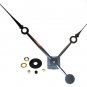 High Torque Clock Movement (Silent Sweep) Extended Shaft w/14 in. Black Sword Fancy Hands (No7)