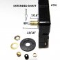 High Torque Clock Movement (Silent Sweep) Extended Shaft w/13-5/8 in. Black Spadad Hands (No10)