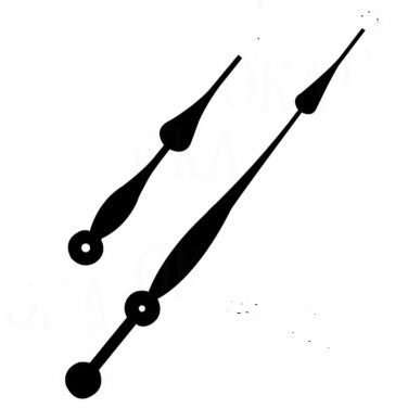 12 in. Long Balanced Spaded Clock Hands No6  (Requires High Torque Movement)