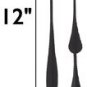 12 in. Long Balanced Spaded Clock Hands No6  (Requires High Torque Movement)