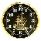Vintage 9-1/2" Solid Brass Ship Scene, Black On Brass Vintage 9-1/2" Solid Brass Ship Scene, Black On Brass