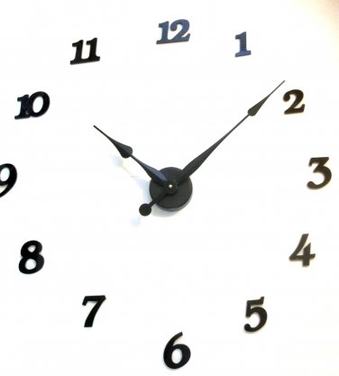 High Torque Clock Movement w/12" Large Spaded Hands No6, Wall Mount  w/Deluxe Arabic Hour Numbers