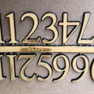 5 - Gold-Stamped Clock Markers - 1" Arabic 1-12, Self Adhesive/ Gold on Black