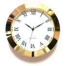 Choice from 1 to 100 - Inserts,  37mm (1-7/16" ), Roman White Dial, Gold Bezel, Seiko Movement,