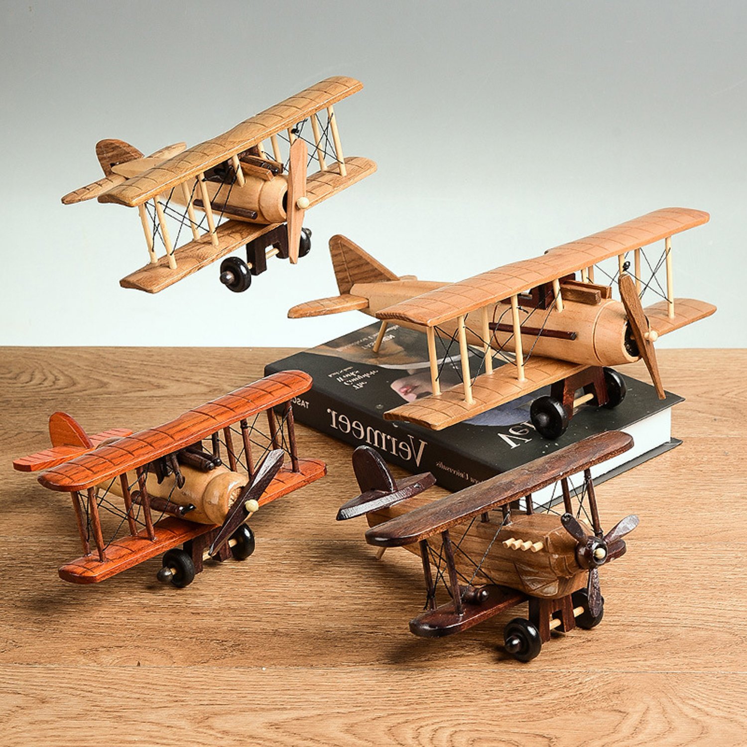 Adorable Vintage Wooden Model Airplane Decor| Decorative Airplane Collectible,Room Decoration