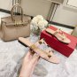 Women's Beige Taupe Leather Roman Stud Flat Slide Sandals