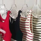 Embroidered Striped Sports Tank Top In Jersey