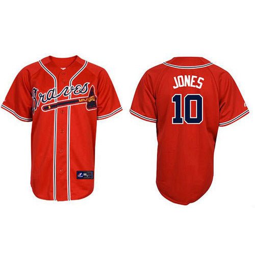 Chipper Jones Men's Atlanta Braves Alternate Jersey - Cream Replica