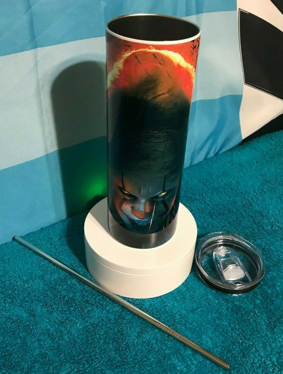 IT Pennywise Horror Scary Custom Handmade Tumbler Double Wall Insulated Steel