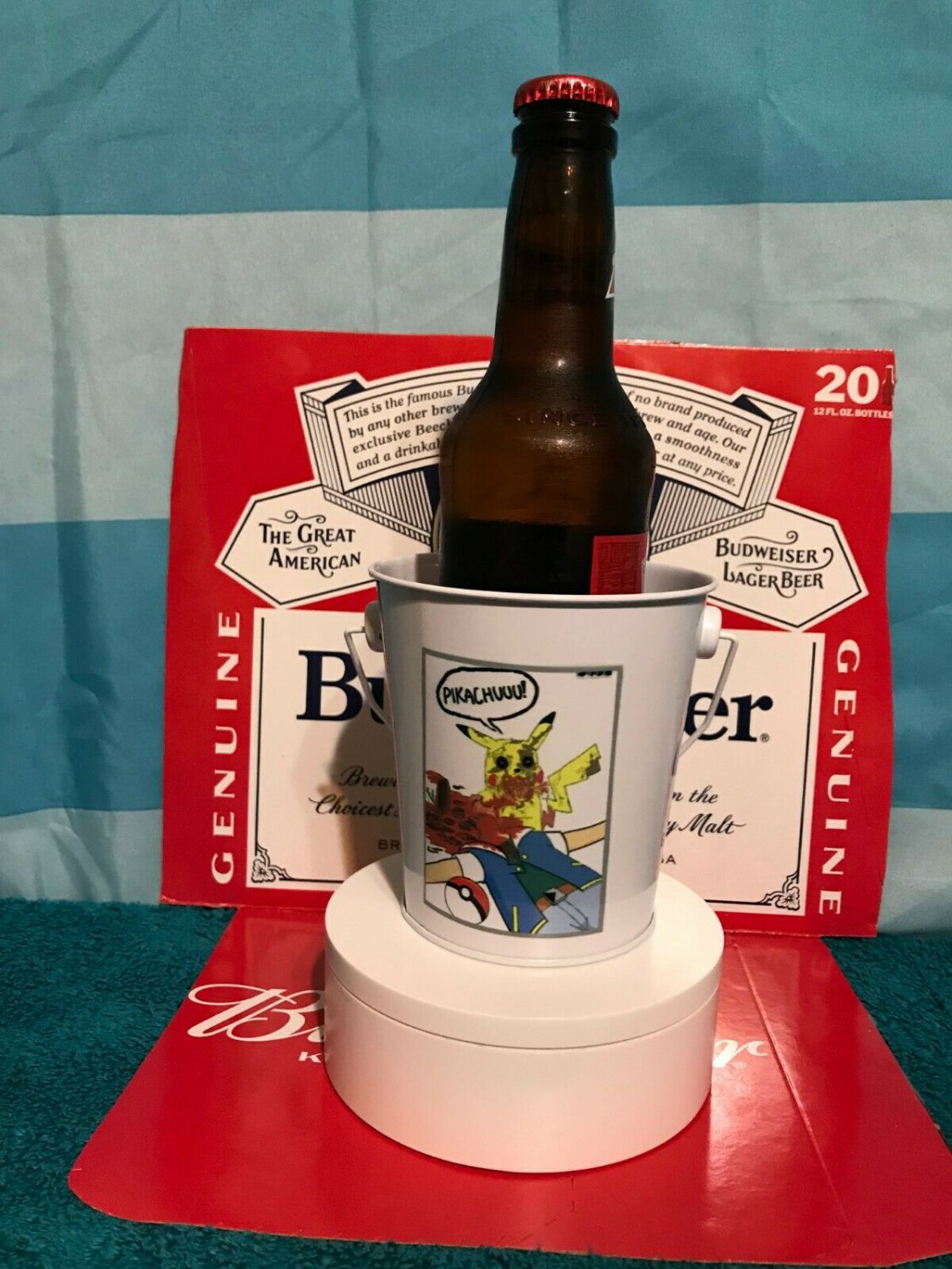 Pok&Atilde;&copy;mon Zombie Pikachu Handmade Mini Metal Party Beer Bucket Sublimation NEW