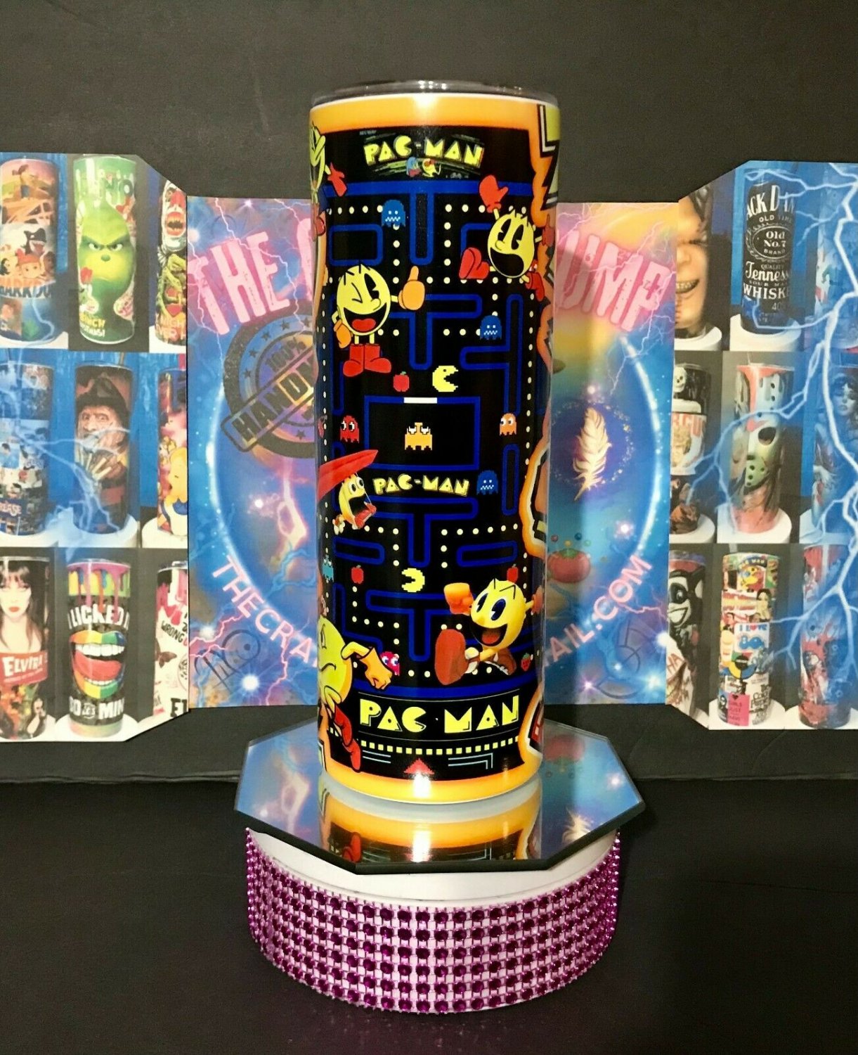 PAC-MAN Ms. Pac-Man Classic Video Arcade Game Exclusive Glow in the Dark Tumbler