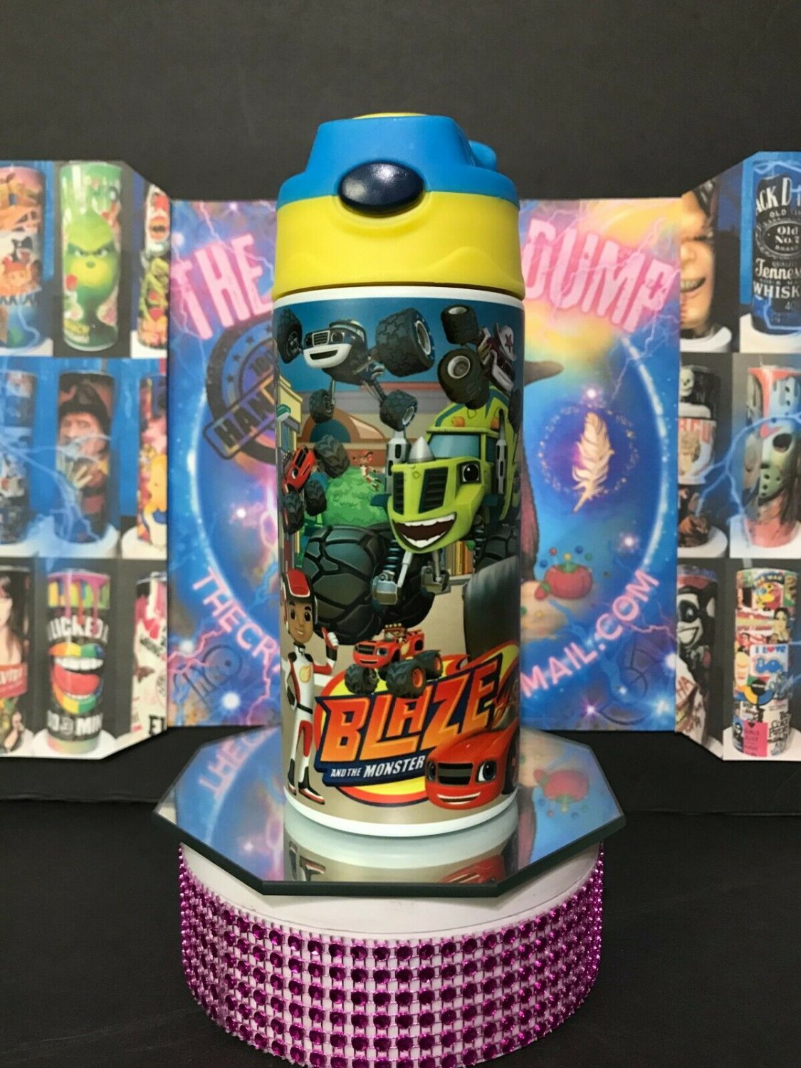 Monster Cartoon Sippy Cup Bottle Thermos UV Color Change Glow in Dark tumbler