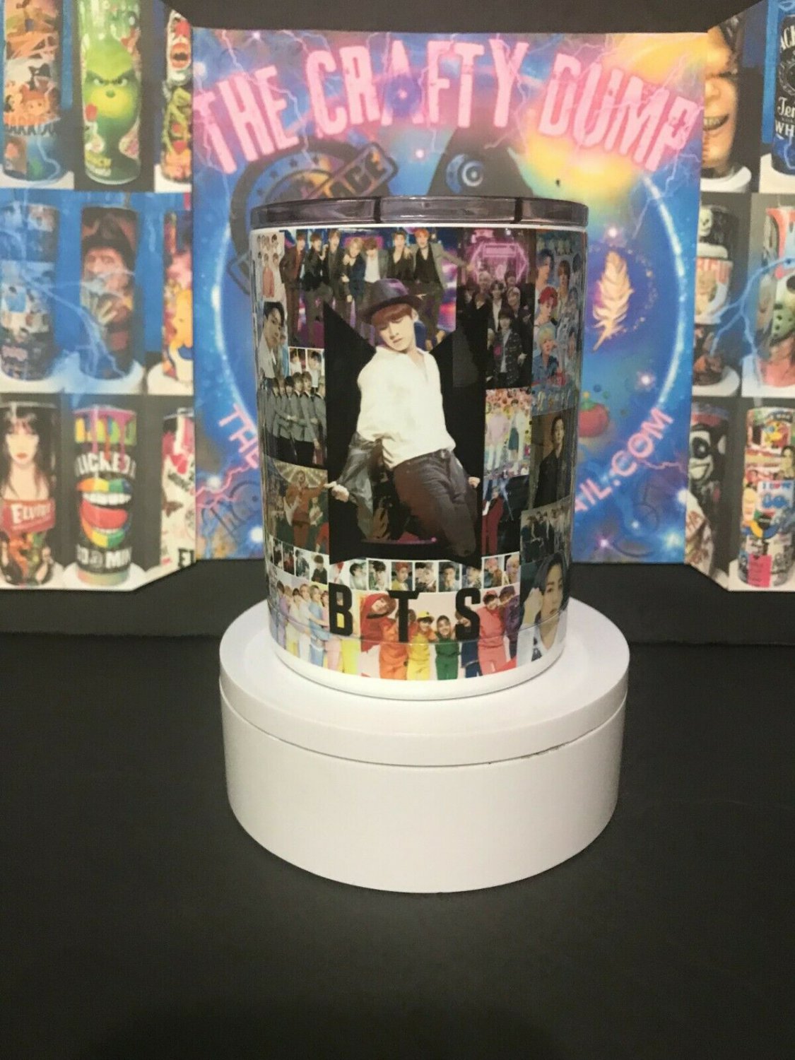 Boy Band K Pop Coffee Mug Tumbler Handmade 12oz  Insulated with slid lid