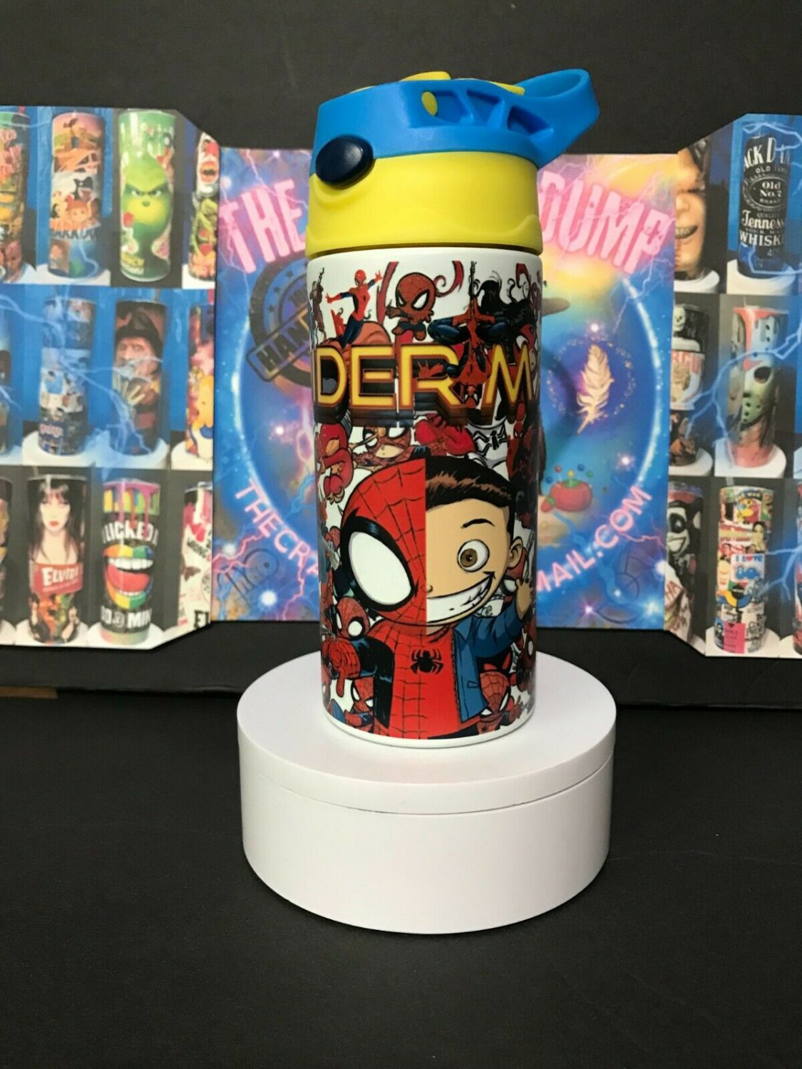 Spider-Man Avengers Sippy Cup Bottle thermos UV Color Change Glow Dark tumbler