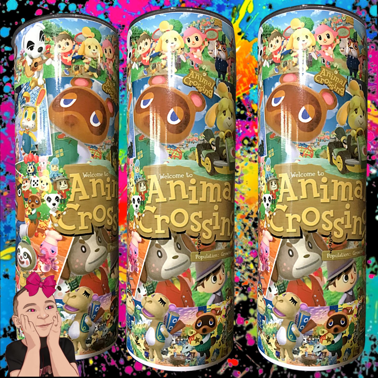 Funny Animal Video Arcade Game Exclusive Tumbler with lid and straw