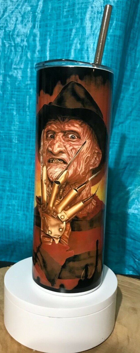 Freddy Scream Ghost Horror Scary Bloody Halloween Tumbler