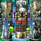 Star Wars Bounty Hunter Fett Empire Jedi Vader Skywalker Tumbler lid and straw