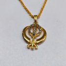 SIKH KHANDA GOLD PANDENT WITH GOLD CHAIN