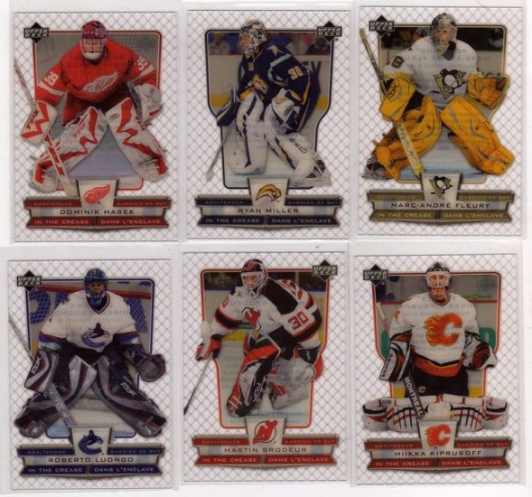 2007/2008 McDonalds Hockey Cards In The Crease Goalie Insert Complete Set