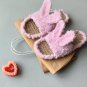 Bunny slippers adult - Straw sandals bunny open toe