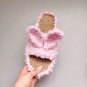 Bunny slippers adult - Straw sandals bunny open toe