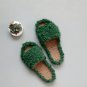 Custom slippers Emerald green slide Fuzzy slippers women Christmas Gift