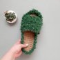 Custom slippers Emerald green slide Fuzzy slippers women Christmas Gift