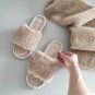 Women house shoes beige slipper Faux fur Crochet slippers Christmas Gift